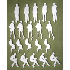 FIS-50AA  アクリルシルエット人形(1/50)20体入り　プラストラクト 模型材料　模型部品
