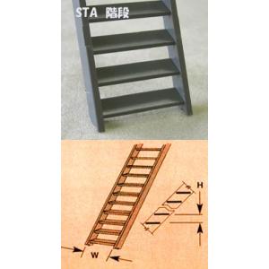 STA-2  【N 1/200】階段（ABS）２本入り　プラストラクト 模型材料　プラ材　建築模型｜jema