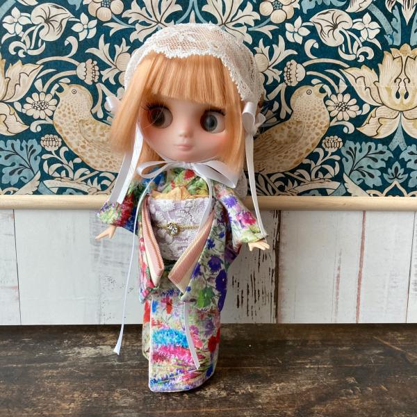 くろねこ呉服店『ミディ ブライス アイシードール 着物』絵画柄