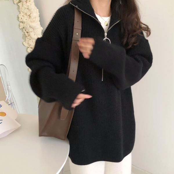 セーター ニット トップス レディース レディース服 ゆったり 春服 秋服 秋冬 ハイネック 厚手 ...