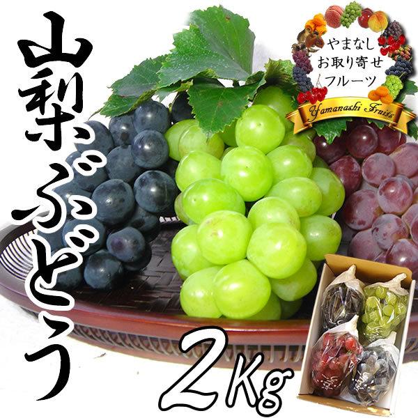 ギフト 山梨産 ぶどう ３種お任せ詰合せ 2kg 送料無料※一部を除く ブドウ シャインマスカット ...