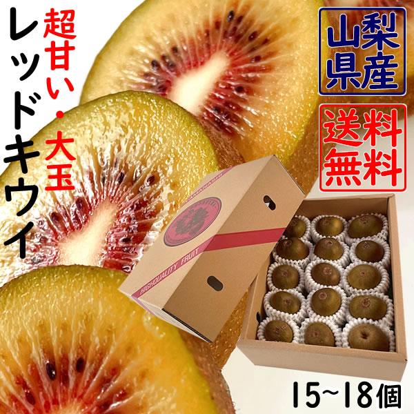 レインボーレッドと同種 レッドキウイ 山梨県産 1.8kg〜2kg 15〜18個入り キウイフルーツ...