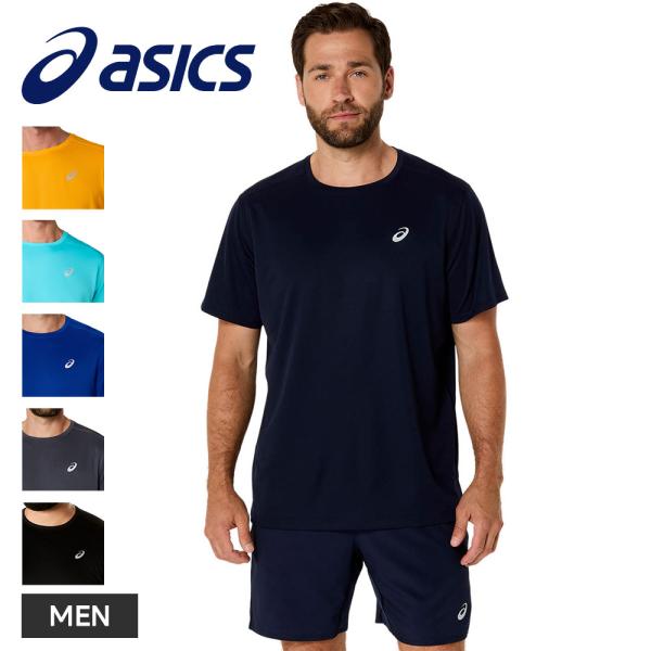 アシックス Tシャツ メンズ 半袖 吸汗速乾 スポーツ トレーニング 運動 シャツ メンズ 半袖 黒...
