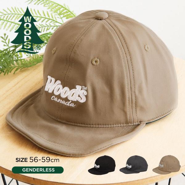 WOODS キャップ メンズ  帽子 レディース ショートバイザー  ベースボールキャップ ウッズ ...