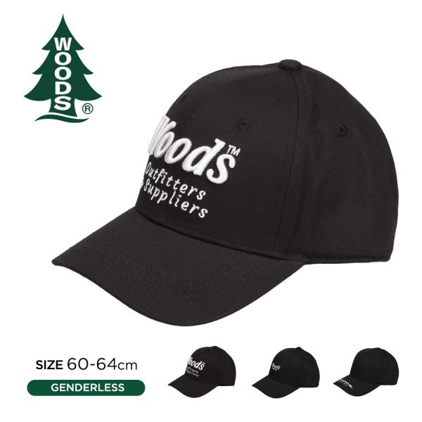 WOODS キャップ メンズ 帽子 レディース uvカット ロゴ 刺繍 コットン ベースボールキャッ...