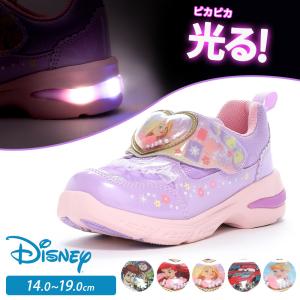 キッズ スニーカー 光る靴 子供 女の子 男の子 抗菌 防臭 軽い 面ファスナー マジックテープ 履きやすい ディズニー LEDシューズ 幼稚園 保育園 通園 C1344｜jerico