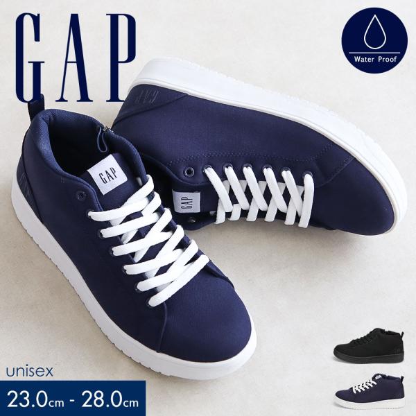 ギャップ スニーカー レディース メンズ ローカット 防水 シンプル カジュアル レイン 靴 黒 ブ...