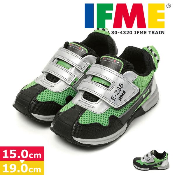 イフミー 子供 キッズ シューズ スニーカー 靴 マジックテープ ベルクロ グリーン 緑 TRAIN...