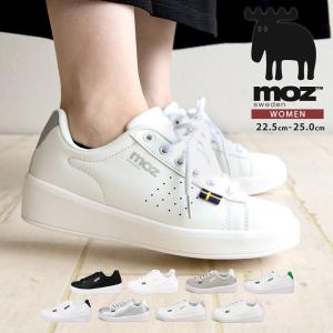 moz（モズ） スニーカー レディース 厚底 黒 おしゃれ ローカット 軽量