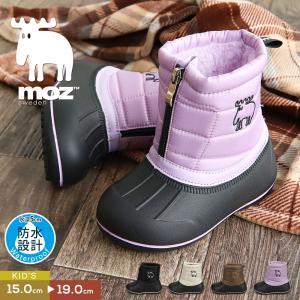 moz（モズ） スノーブーツ キッズ 防水 ショートブーツ 黒 ブーツ