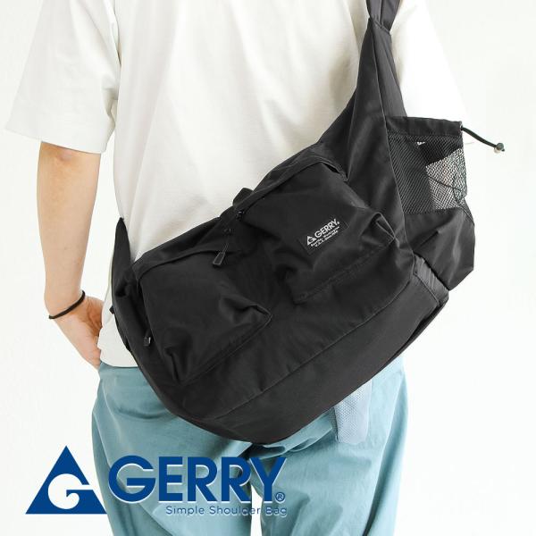 gerry ショルダーバッグ 斜めがけ ダブルポケット 軽量 a4 鞄 ブランド ロゴ 横型 ジェリ...