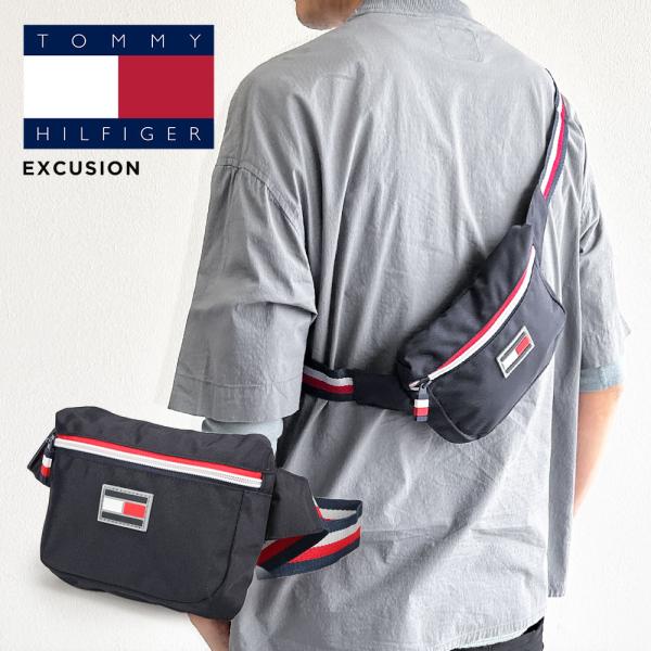 トミーヒルフィガー ウエストポーチ バッグ 小さめ メンズ ネイビー TOMMY HILFIGER ...