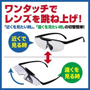 ルーペメガネ 跳ね上げ メガネ型ルーペ おしゃ...の詳細画像5