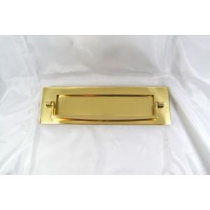 真鍮製 ノッカー付ポスト口 郵便受け ドア用金具 アンティーク金具