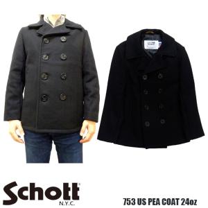 ショット SCHOTT 753US PEA COAT 24oz スリムフィット　ピーコート 7118 782-3954022｜jerrys