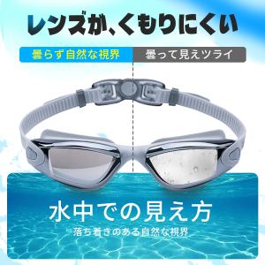 スイムゴーグル 水泳 大人用 くもり止め UV...の詳細画像2