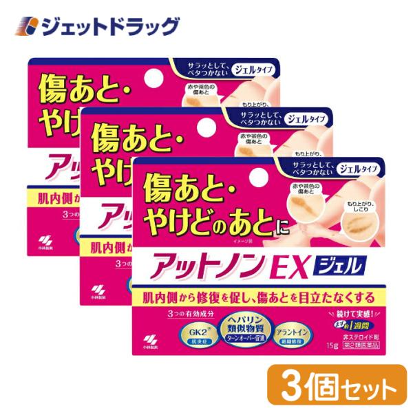 【第2類医薬品】〔かぶれ 皮膚炎〕 アットノンEX ジェル 15g ×3個