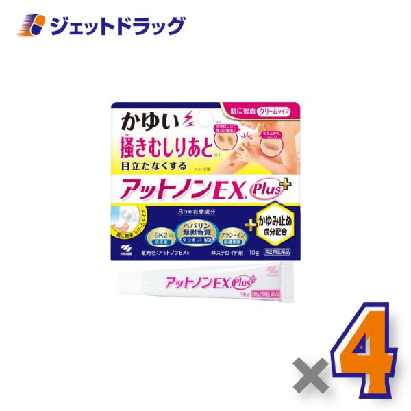【第2類医薬品】アットノンEXk Plus 10g ×4個〔かぶれ 皮膚炎〕
