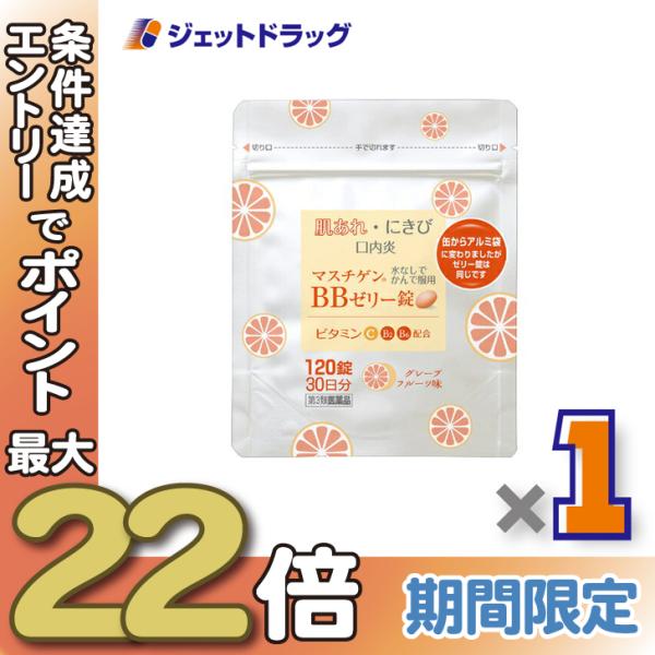 ≪28日-30日はP5%≫【第3類医薬品】マスチゲンBBゼリー錠 120錠〔肌あれ・にきび〕
