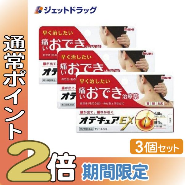 【第2類医薬品】〔かぶれ 皮膚炎〕 オデキュアEX 12g ×3個