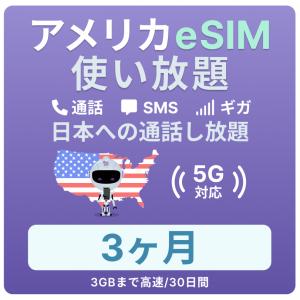 アメリカeSIM 3カ月 留学プラン【ジェスロモバイル】データ無制限 月 /3GBまで高速 通話し放題 ハワイ含む プリペイドSIM T-mobile回線｜jethromobile