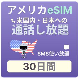 アメリカ ハワイ eSIM 30日間 通話し放題...の商品画像