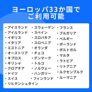 ヨーロッパ 33カ国 eSIM 10日間 高速...の詳細画像1