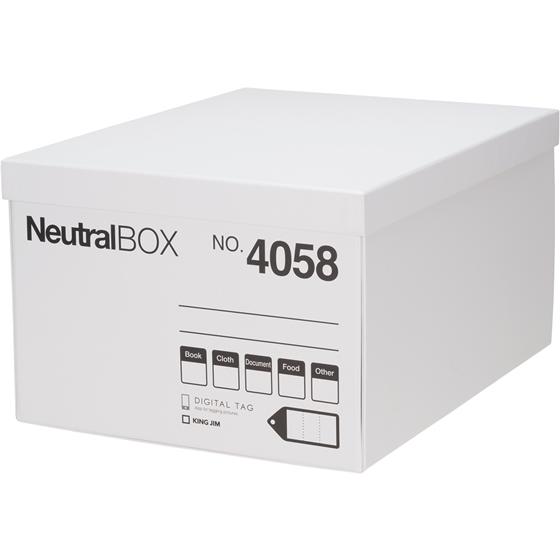 キングジム ニュートラルボックスXL 白 4058-W ボックスファイル ボックス型ファイル