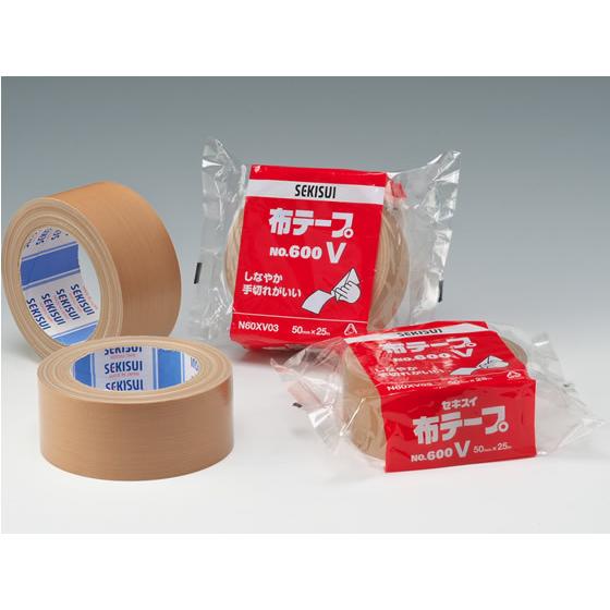 セキスイ 布テープ 600V 50mm×25m 1巻 No.600V 茶 黄土 布テープ ガムテープ...