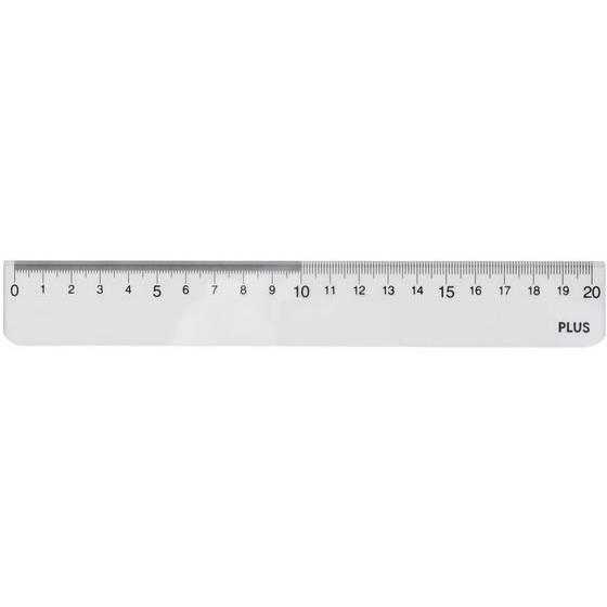 プラス 再生PET直定規 20cm 透明 47-188 定規 スケール 教材 学童 文具