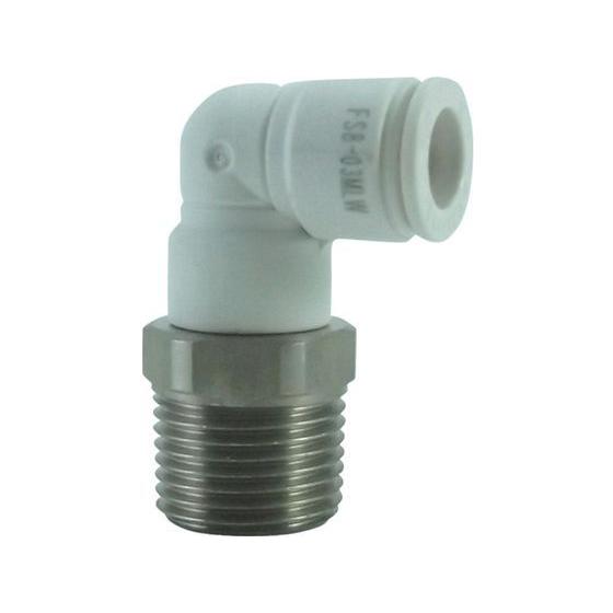 【お取り寄せ】チヨダ ファイブSUSメイルエルボ 白 8mm・R3／8 FS8-03MLW 汎用管継...