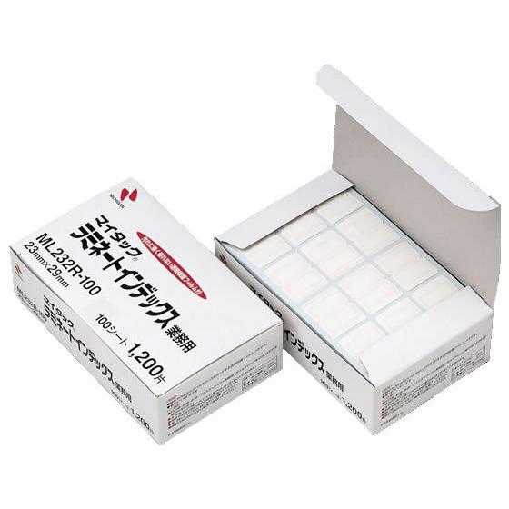 ニチバン マイタックラミネートインデックス赤枠23×29mm 12片×100シート 保護フィルム付ラ...