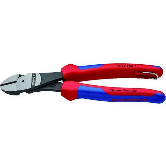【お取り寄せ】KNIPEX 強力型ニッパー 落下防止 12度 オフセット型 200mm 7422-2...