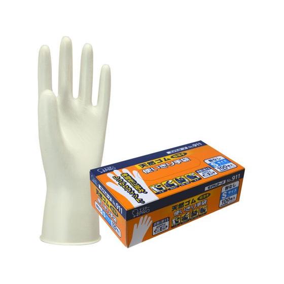 エステー モデルローブ NO.911 天然ゴム使い切り手袋 S 100枚 天然ゴム手袋 厚手手袋 耐...