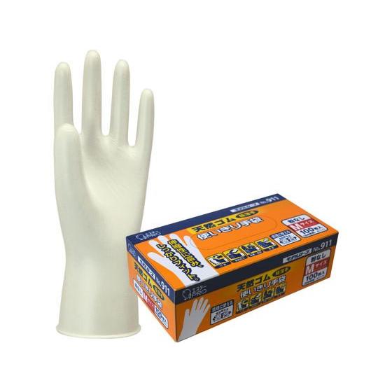 エステー モデルローブ NO.911 天然ゴム使い切り手袋 M 100枚 天然ゴム手袋 厚手手袋 耐...