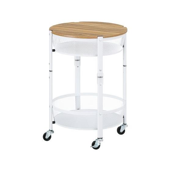 【お取り寄せ】アイリスオーヤマ マルチワゴン 丸型2段 ホワイト MUW-R2 キッチンワゴン キッ...