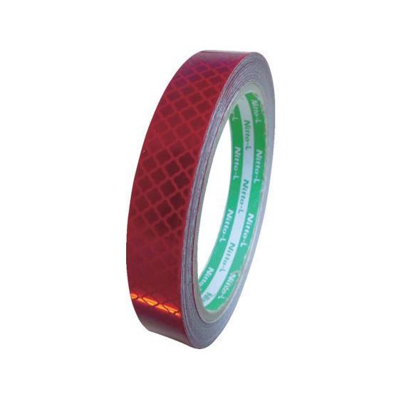 【お取り寄せ】日東エルマテ 高輝度プリズム反射テープ 15mm×5m 赤 反射テープ 反射シート 安...