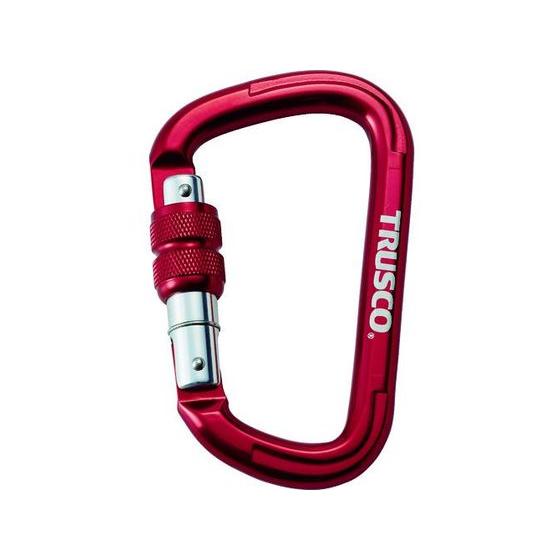 TRUSCO ネジロック付カラビナ 線径10.5 110 レッド TKNNL1111R 墜落制止用器...