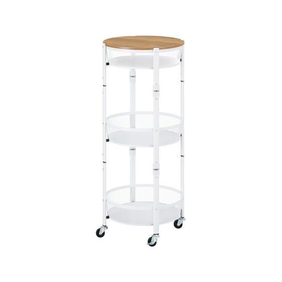 【お取り寄せ】アイリスオーヤマ マルチワゴン 丸型3段 ホワイト MUW-R3 キッチンワゴン キッ...