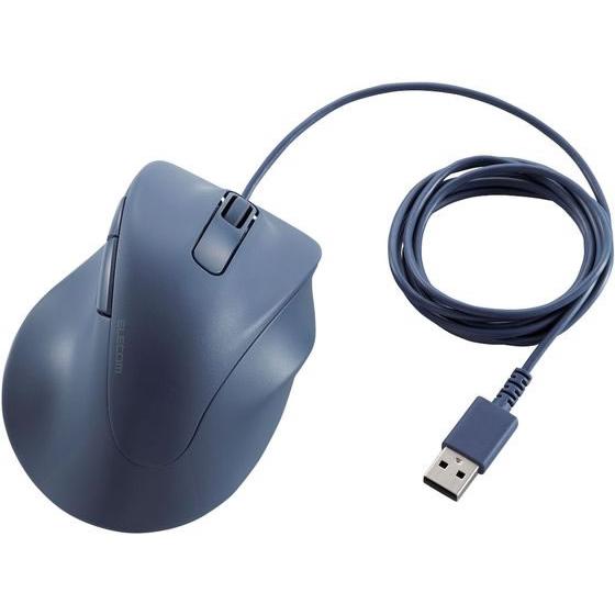 【お取り寄せ】エレコム 有線マウス EX-G 5ボタン Lサイズ ブルー