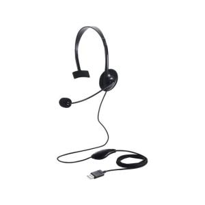 エレコム 片耳小型有線オーバーヘッドセット USB-Aプラグ HS-HP14MUBK ブラックの商品画像