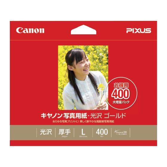 キヤノン 写真用紙・光沢ゴールドL判 400枚 GL-101L400  写真サイズ ２Ｌ版 光沢紙 ...