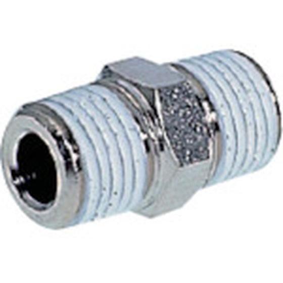 【お取り寄せ】チヨダ ニップルメッキ付 R1／4・R1／4 N-2M-2M-N 継手 アダプター 配...