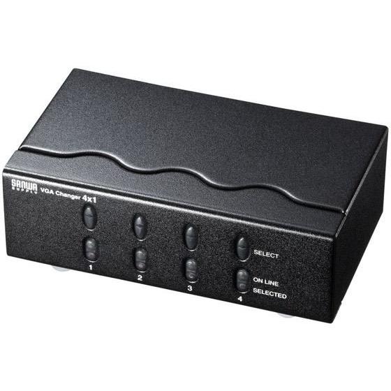 【お取り寄せ】サンワサプライ ディスプレイ切替器 ミニD-sub HD15pin用・4回路 切替機 ...