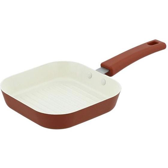 【お取り寄せ】LIV PLUS グリルパン 14.5cm ガス火専用 角形 マットレッド キッチン雑...