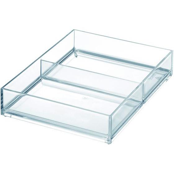 【お取り寄せ】ライクイット COBACO ストレージトレー(S)2分割 クリア ボックストレー デス...