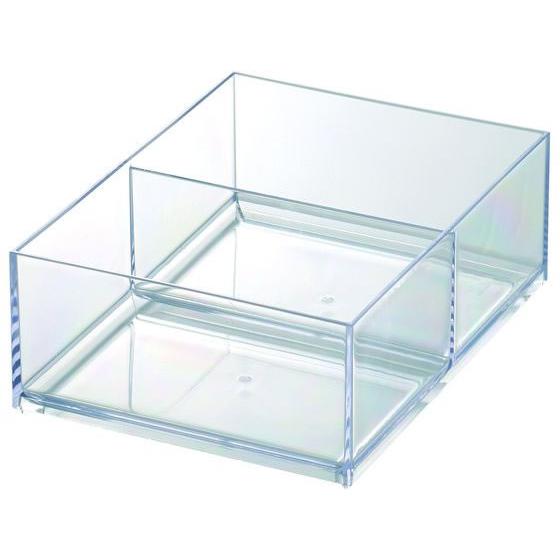 【お取り寄せ】ライクイット COBACO ストレージトレー深(S)2分割 クリア ボックストレー デ...