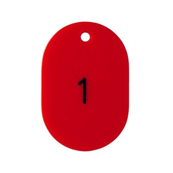 【お取り寄せ】TRUSCO 番号入小判札 大 60×40 1~25 赤 THFL-0125-R 安全...