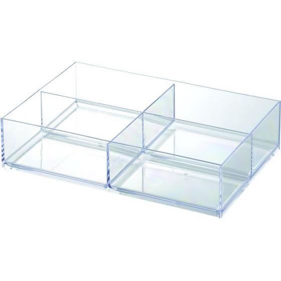 【お取り寄せ】ライクイット COBACO ストレージトレー深(L)4分割 クリア ボックストレー デ...