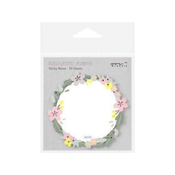 ミドリ 付せん紙 型抜き リース柄 19073006  デザインふせん インデックス メモ ノート